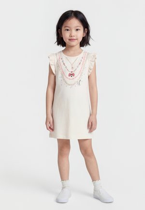 Guess TODDLER INTERLOCK DRESS - Φόρεμα από ζέρσεϊ - cream white