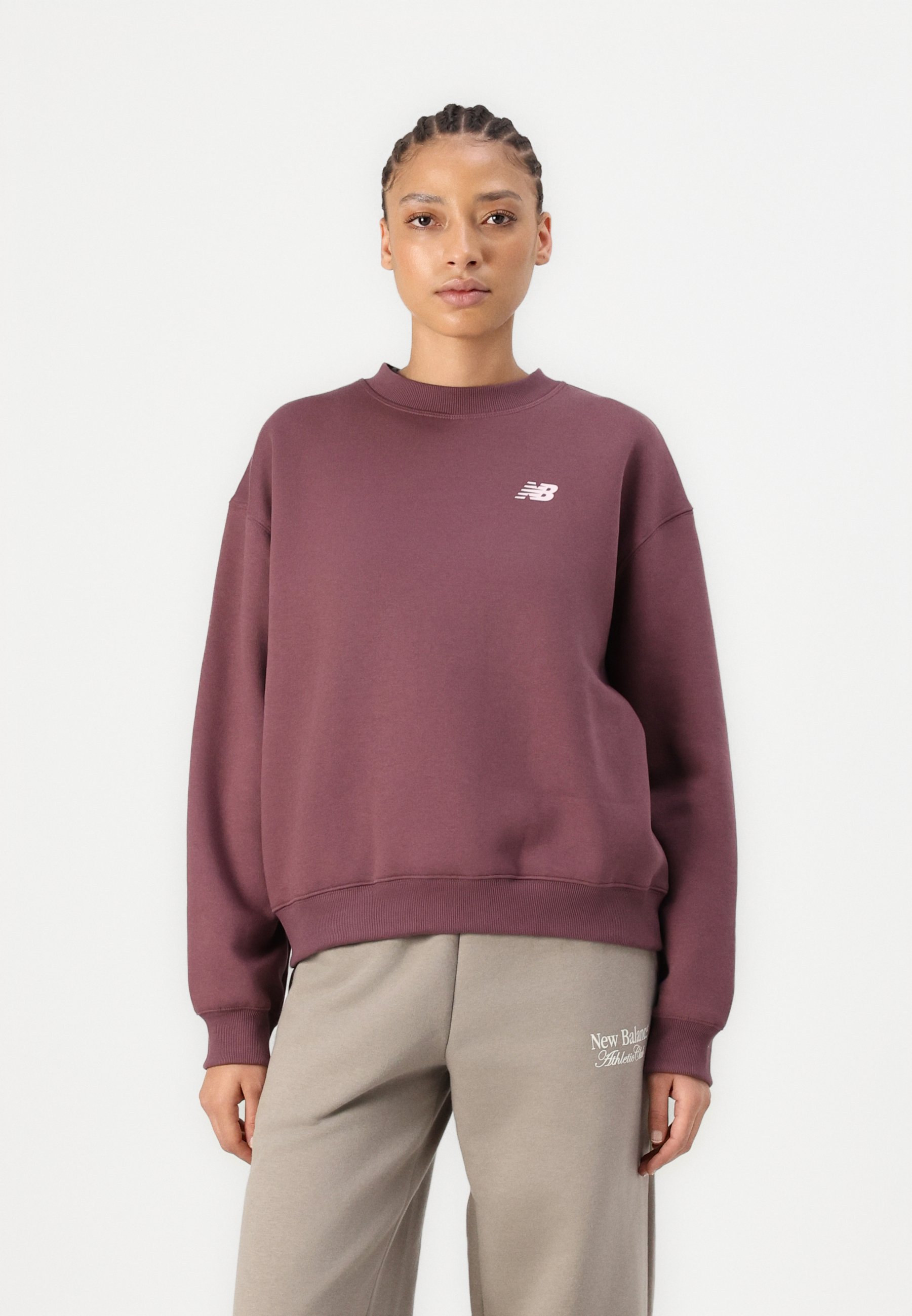 【関税&送料込】New Balance Bordeaux Cotton Sweatshirt New Balance ATHLETICS CLUB CREW - Sweatshirt - faded plum