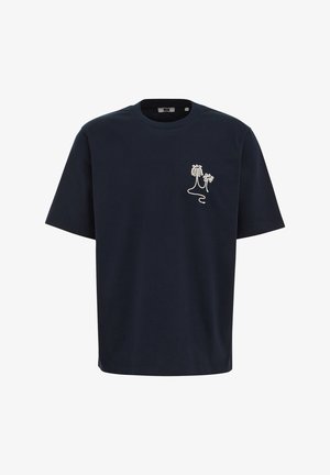WE Fashion, T-shirt con stampa - dark blue