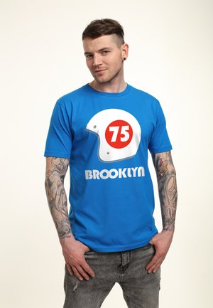 Henry Tiger BROOKLYN - T-shirt imprimé - royal blue