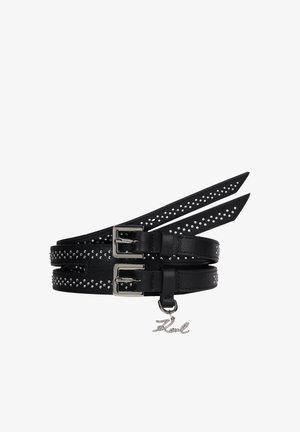 KARL LAGERFELD, K/SIGNATURE RH DOUBLE H1 BLT - Ζώνη - black