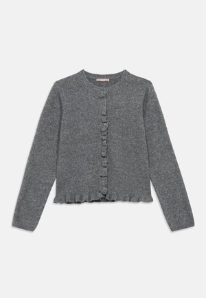 ONLY GIRLS KOGSHELDA LIFE O NECK RUFFLE  - Cardigan - medium grey melange