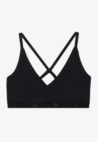LIGHT SUPPORT TRIANGLE SPORTS BRA WITH ADJUSTABLE CROSS BACK STRAPS - Light support sports bra - black