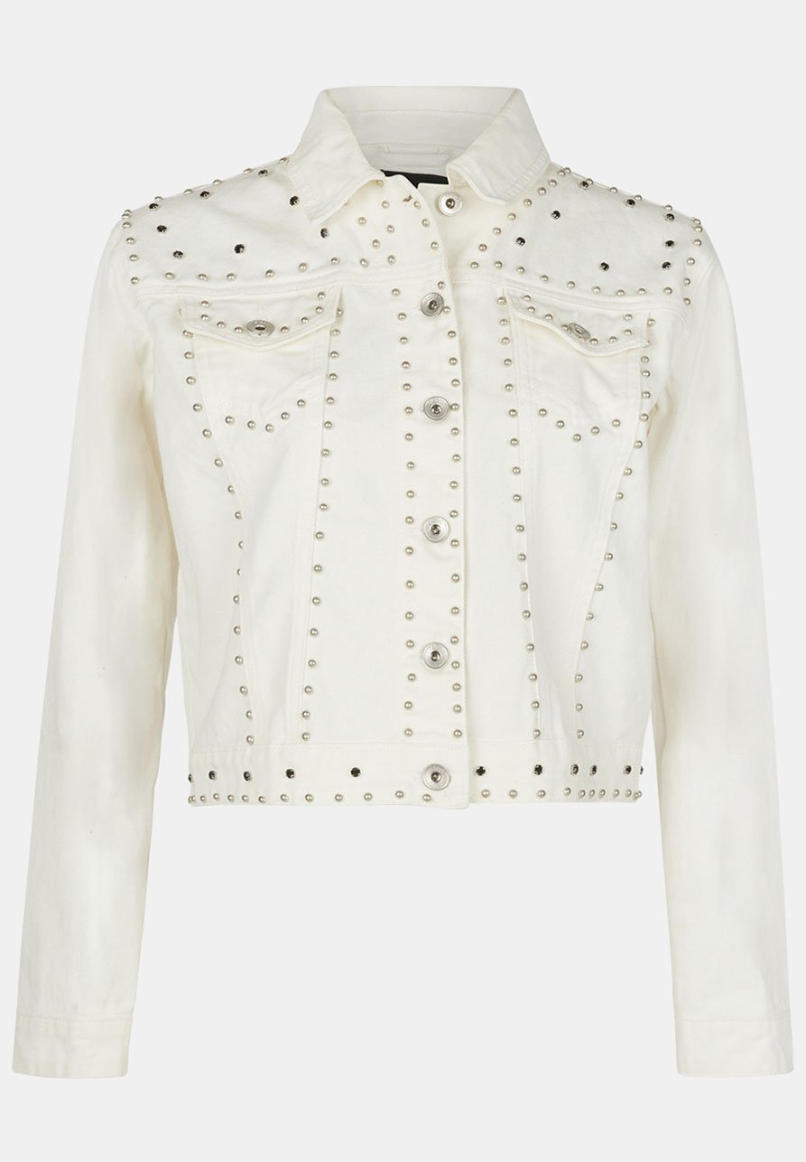 Eksept by Shoeby KACY - Denim jacket - white - Zalando.de