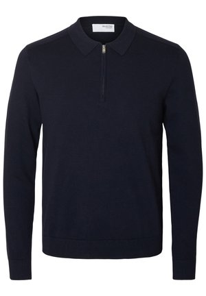 Selected, SLHBERG HALF ZIP - Pulóver - navy/melange