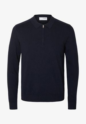 Selected, SLHBERG HALF ZIP - Pulóver - navy/melange