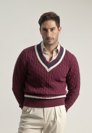 UNIVERSITY CRICKET BURDEOS - Jersey de punto - burdeos