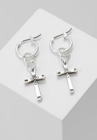 Wild For The Weekend CROSSOVER HOOP EARRINGS - Brincos - antique silver-coloured