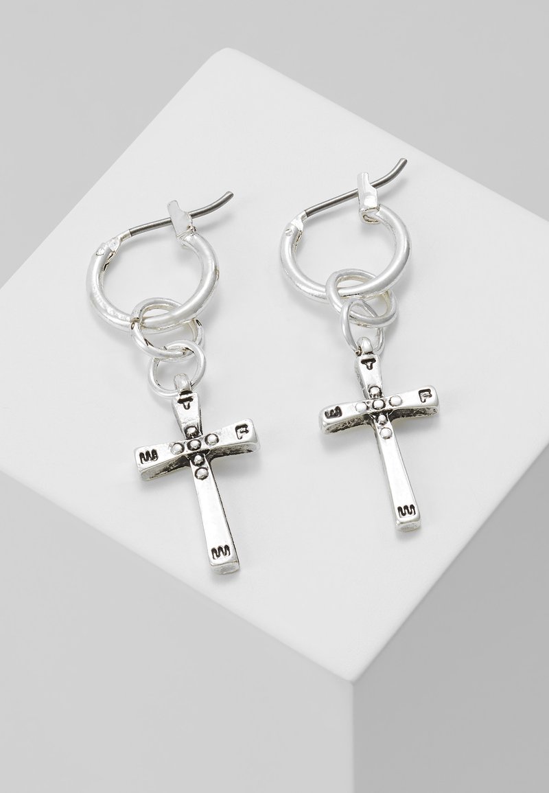 Wild For The Weekend CROSSOVER HOOP EARRINGS - Brincos - antique silver-coloured