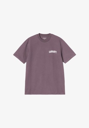 Carhartt WIP, CARHARTT WIP S/S UNIVERSITY SCRIPT T-SHIRT PHLOX / WHITE - Camiseta estampada - pink
