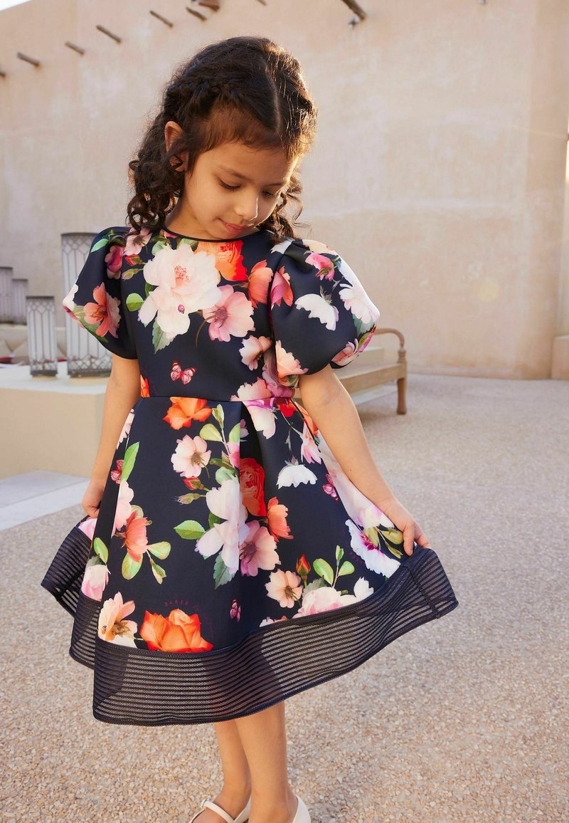 Baker by Ted Baker BAKER BY TED BAKER NAVY BLUE FLORAL SCUBA DRESS - Rochie de zi - navy