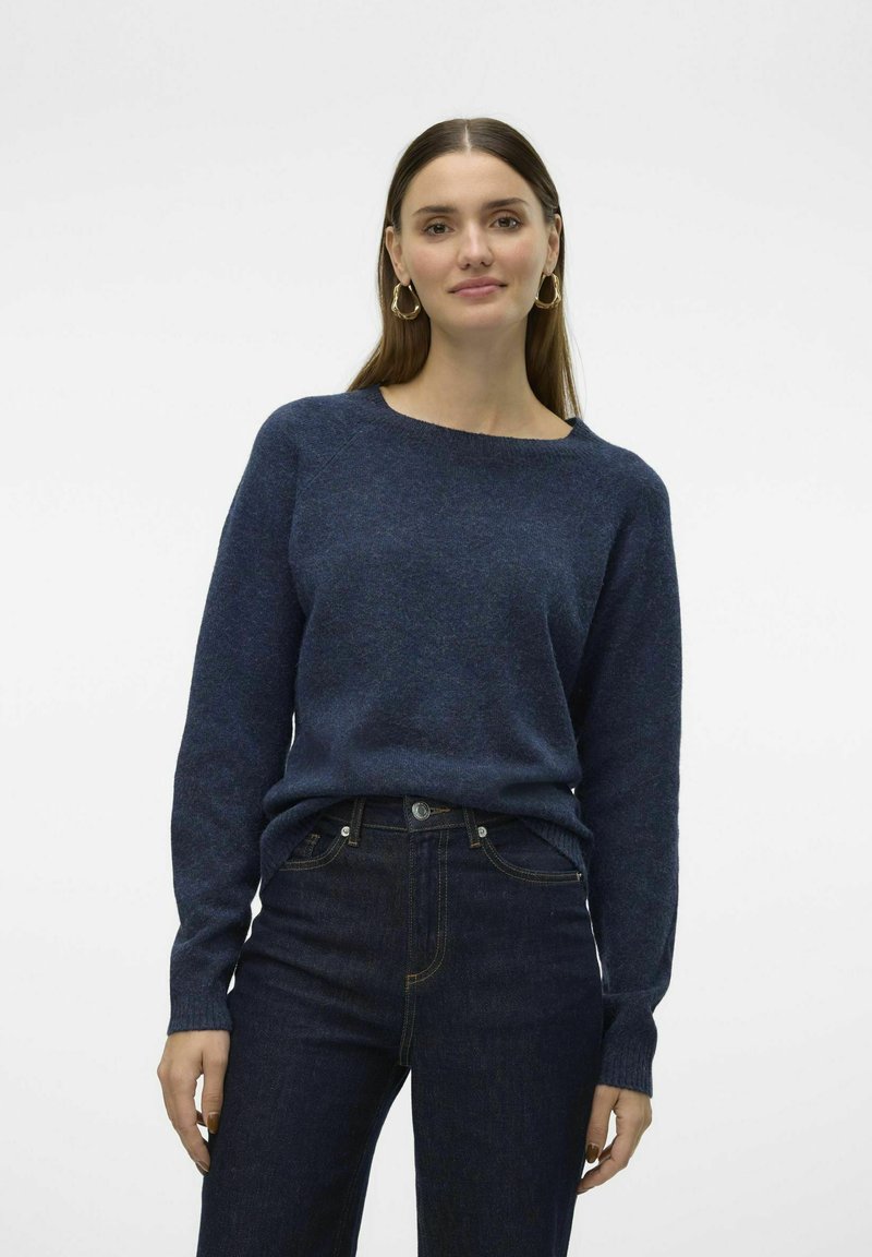 Vero Moda VMDOFFY LS O-NECK GA NOOS - Džemper - navy blazer