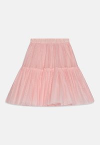 Gonna in tulle rosa chiaro con design a strati, dotata di una vita arricciata e una texture morbida e trasparente. Aspetto fluido e stratificato.
