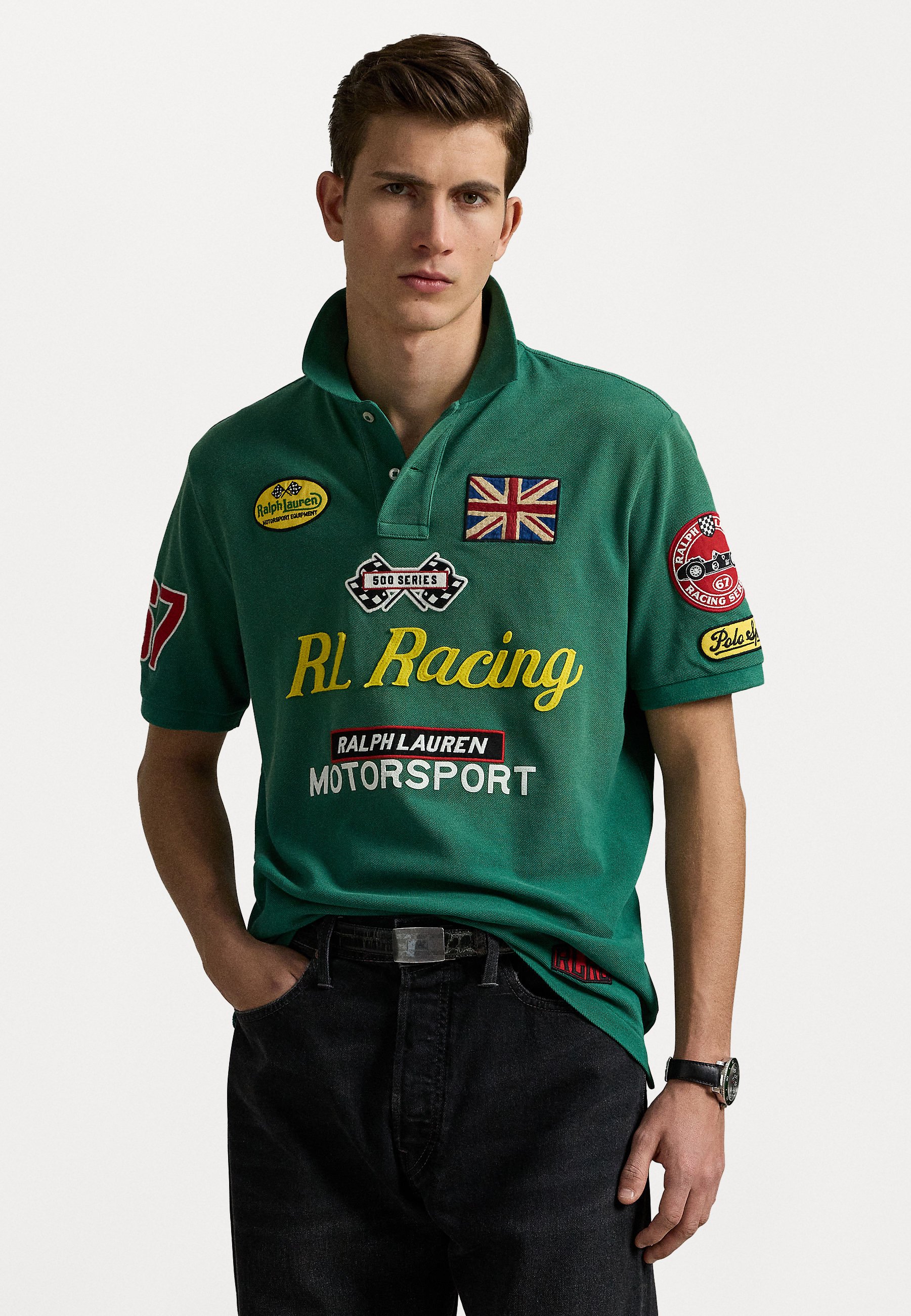 Polo Ralph Lauren SHORT SLEEVE - Polo shirt - tennis green/black