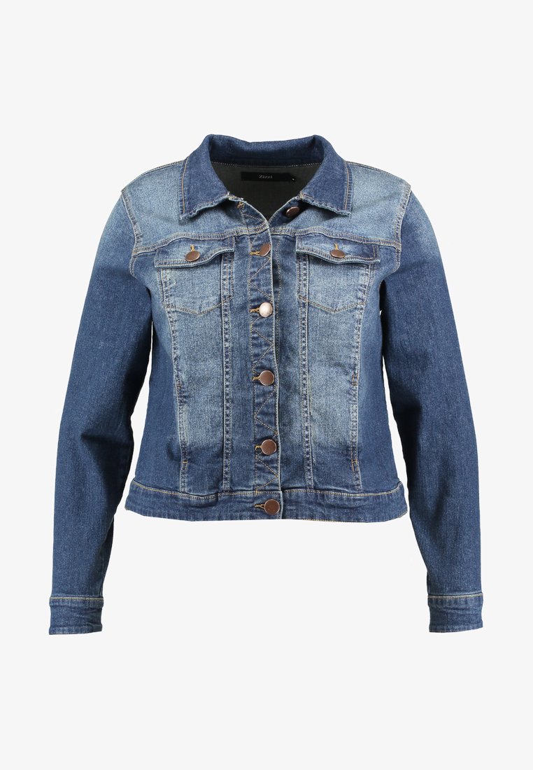 Zizzi LONG SLEEVE Jeansjacka blue denim Zalando.se Zizzi Jeansjacka blue Zalando.se