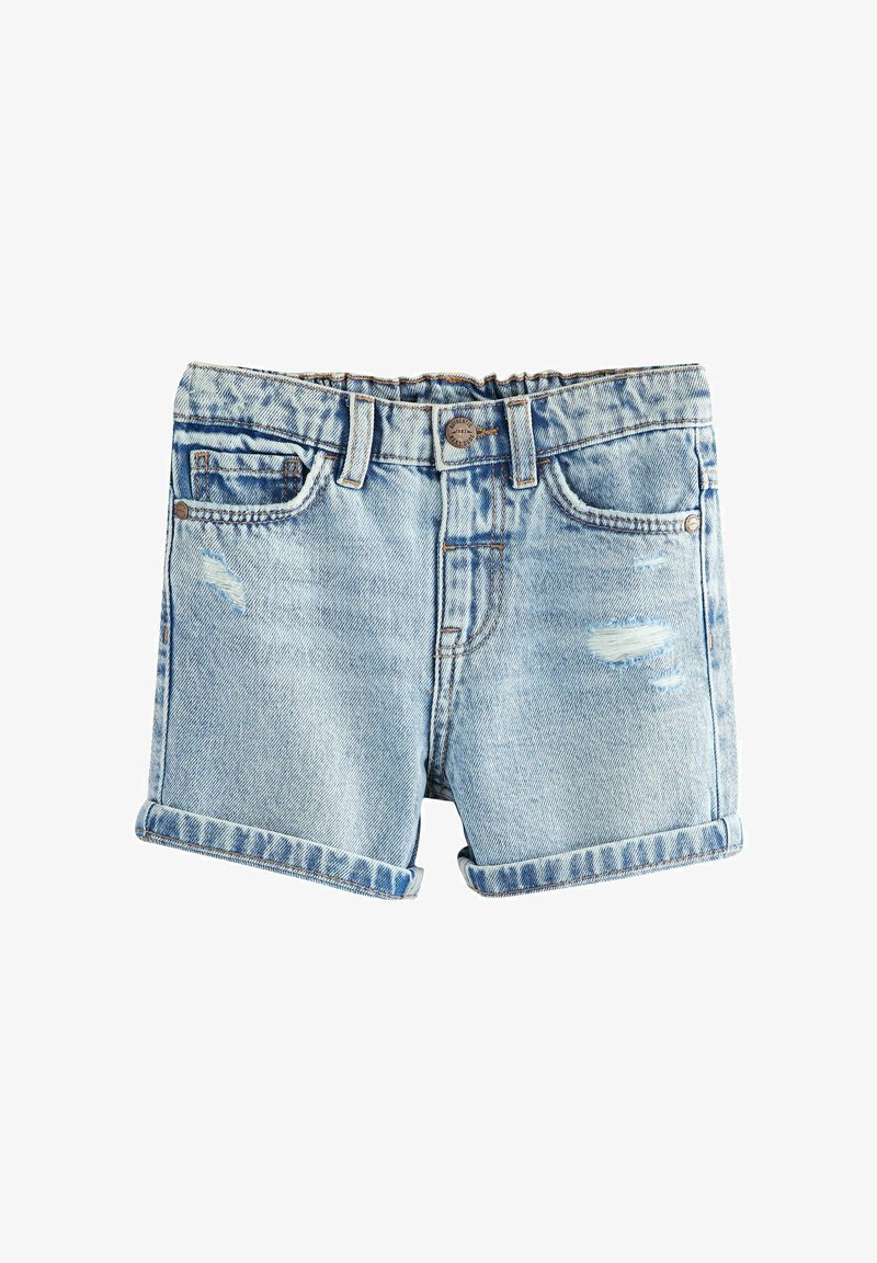 Next REGULAR FIT - Denim shorts - light blue distressed