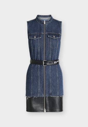 Karl Lagerfeld Jeans, MIXED DRESS - Τζιν φόρεμα - washed dark blue-black