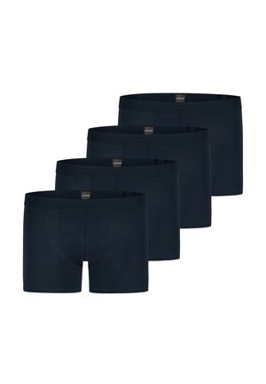Dunkelblaue Baumwoll-Boxershorts im Viererpack, mit einfarbigem Design, elastischem Bund und figurbetontem Schnitt.