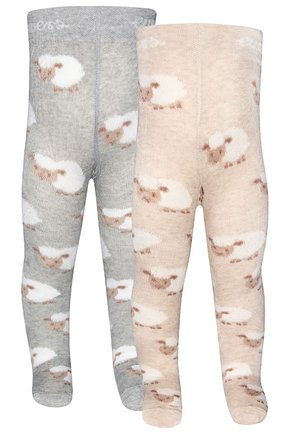 2 PACK UNISEX - Strømpebukser - off-white,grey