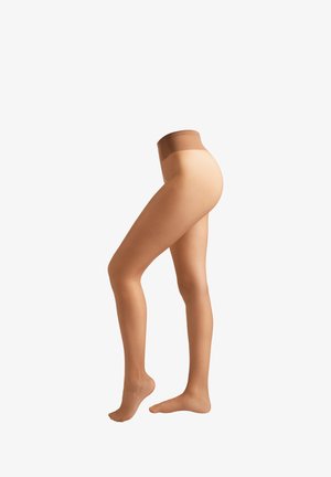 Pantys color beige con una textura suave, diseño de cintura alta y puntera reforzada. Material blando y elástico para mayor comodidad y ajuste.