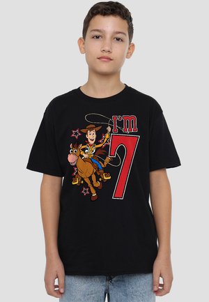 Disney TOY STORY BIRTHDAY WOODY I'M 7 - Print T-shirt - black