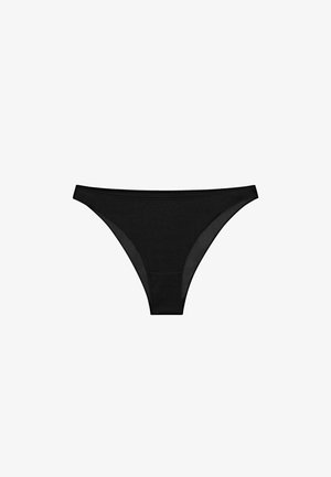 Massimo Dutti, SEMI-SHEER BRIEFS WITH METALLIC DETAIL - Slip - black