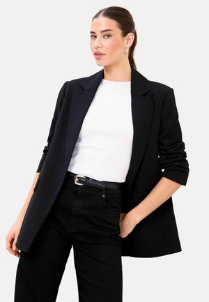 REGULAR FIT - Halflange jas - black