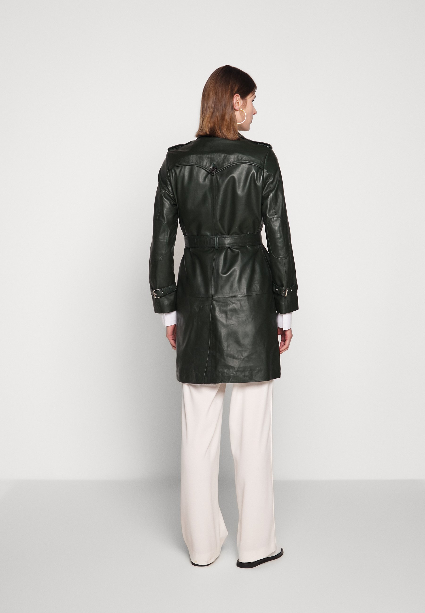 STUDIO ID JENNI Trenchcoat green Zalando.no Club Monaco BIKER JACKET Skinnjakke brown Zalando.no
