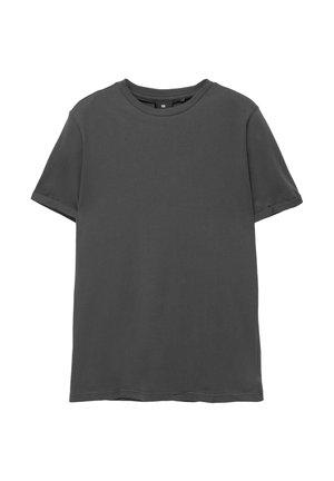 PULL&BEAR, BASIC-SHIRT IM MUSCLE-FIT - Základné tričko - metallic grey