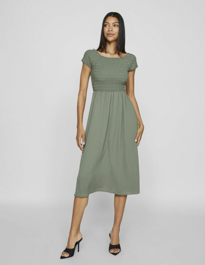 VILA MIDIKLEID KURZARM - Hverdagskjole - laurel wreath