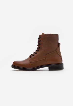 Bottines à lacets - cognac