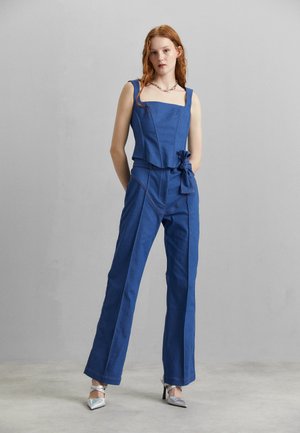 Sara Battaglia HIGH WAISTED PANTS - Straight leg jeans - blue denim