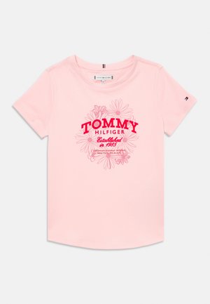 FLOCK FLOWER TEE - Μπλουζάκι με στάμπα - duchess pink