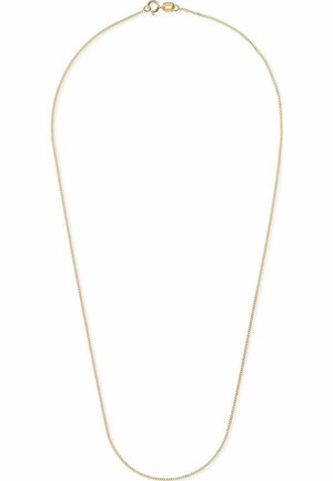 Collier en chaîne plaqué or avec un design de maillons ronds élégants, comprenant un fermoir et une surface lisse et réfléchissante.