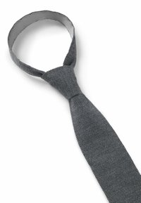 Grijze geweven stropdas met een gestructureerde afwerking. Beschikt over een standaard knoopontwerp en een verstelbare halsband voor een stevige pasvorm.