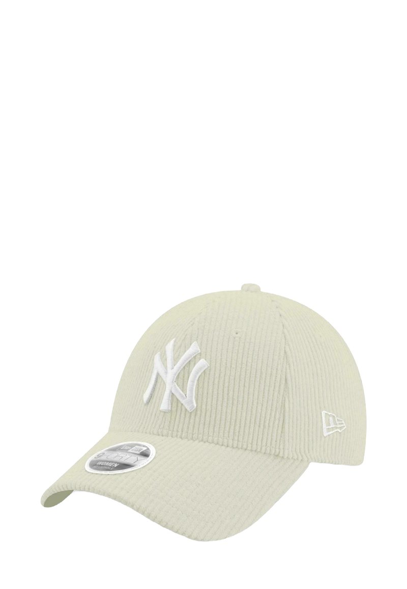 Light green corduroy cap with a white embroidered New York logo, curved brim, and logo on the side, featuring a smooth texture.