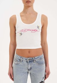 Ed Hardy - PARTY RHINESTONE CROPPED - Top - white Thumbnail-Bild 1