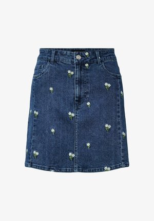 Pieces, Falda acampanada - medium blue denim
