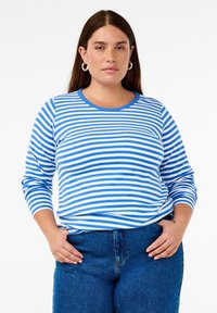 Zizzi GESTREIFTE - Pikkade varrukatega topp - b yonder white