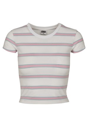 Urban Classics T-shirt print - white/girlypink