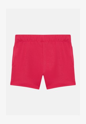 Červené športové šortky vyrobené z mäkkého, elastického materiálu. Majú elastický pás a dve bočné vrecká pre väčšie pohodlie.