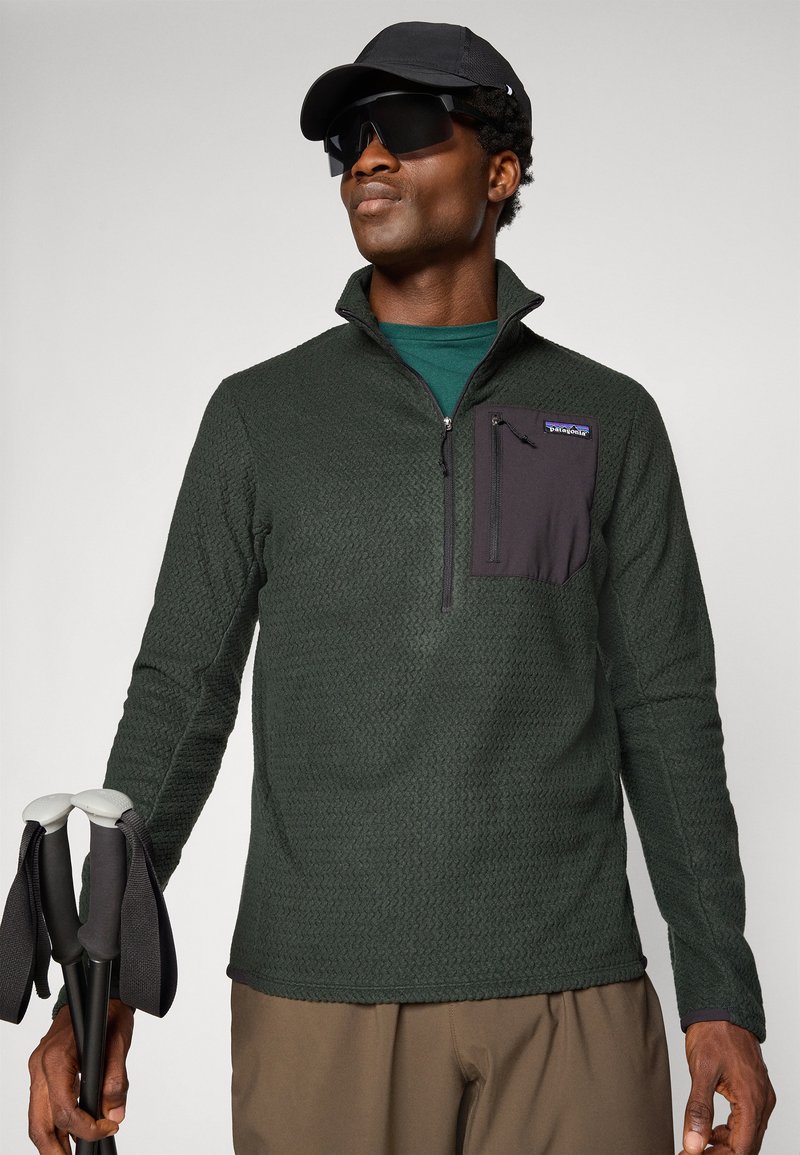 Pull Polaire Patagonia Capilene Vintage 1/4 Zip – Homme Taille S – Vert Forêt – USA