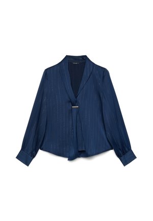 Calliope, CAMICIA RIGHE - Button-down blouse - var blu notte