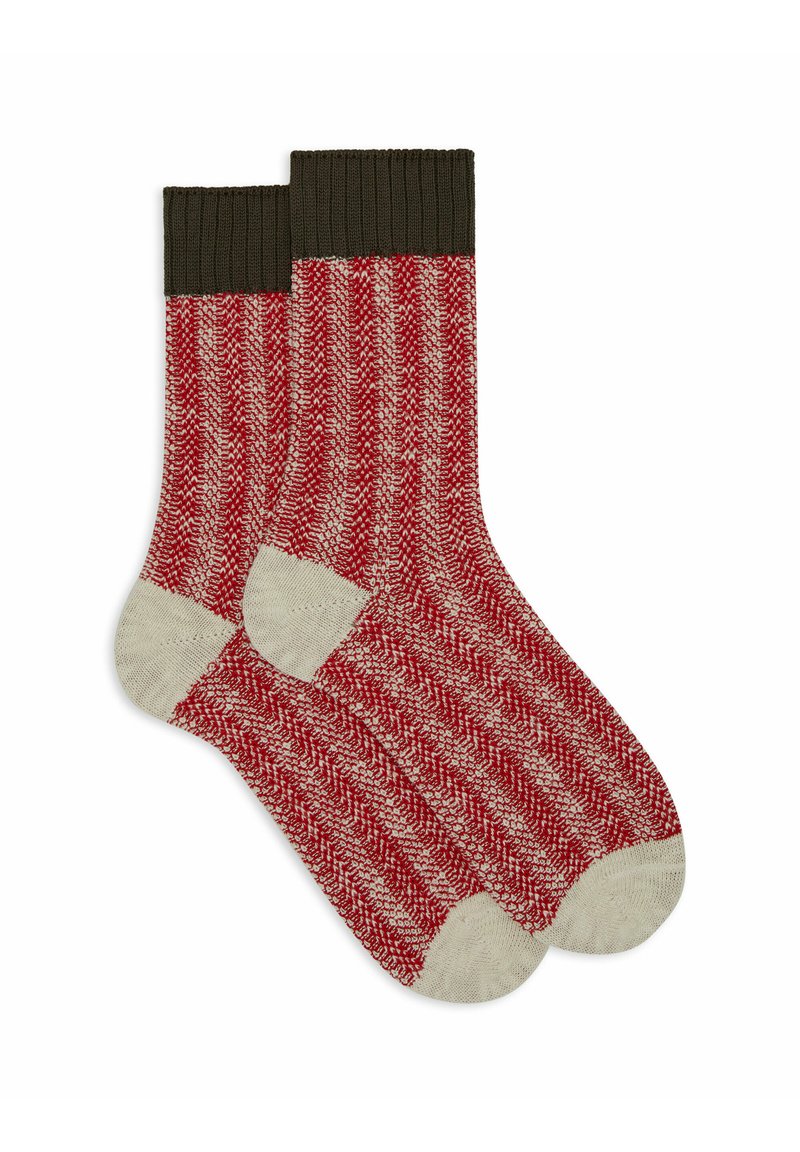 Gallo UNISEX WITH VERTICAL-STRIPE OXFORD DETAIL - Calze - rosso