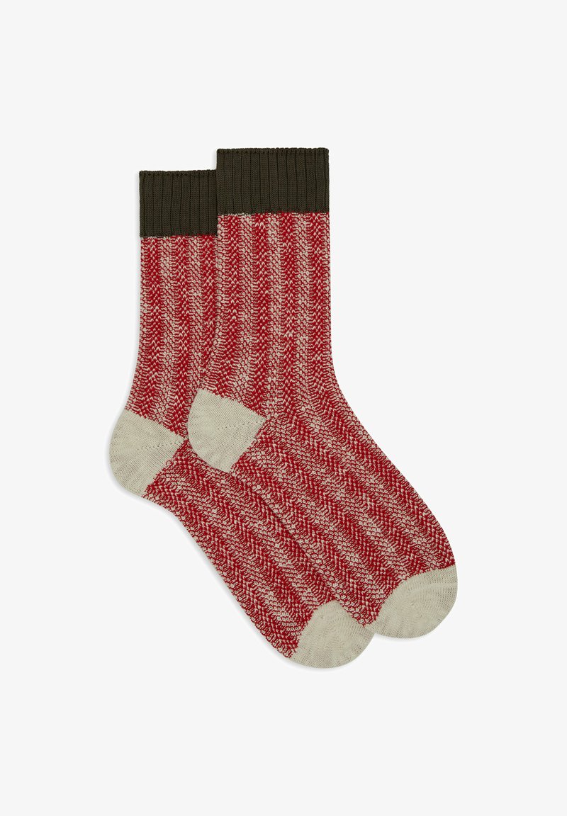 Gallo UNISEX WITH VERTICAL-STRIPE OXFORD DETAIL - Calze - rosso