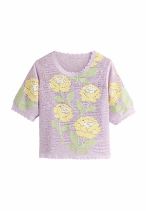 Next, Blouse - purple yellow multi floral