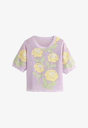 Next, Blouse - purple yellow multi floral