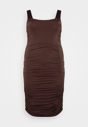 WAL G CURVE, CURVE ANNABELLE SQUARE  - Φόρεμα από ζέρσεϊ - chocolate brown