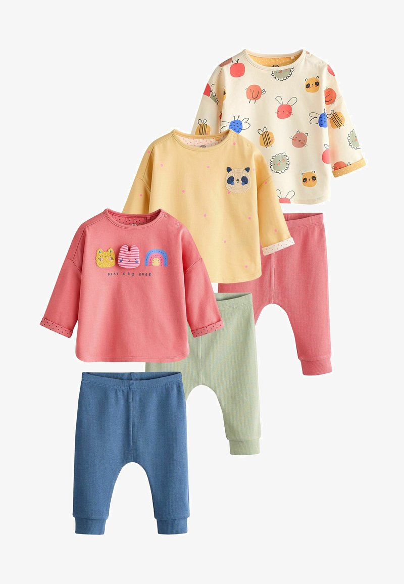 Next 6 PIECE SET - REGULAR FIT - Leggings - Hosen - coral pink yellow character