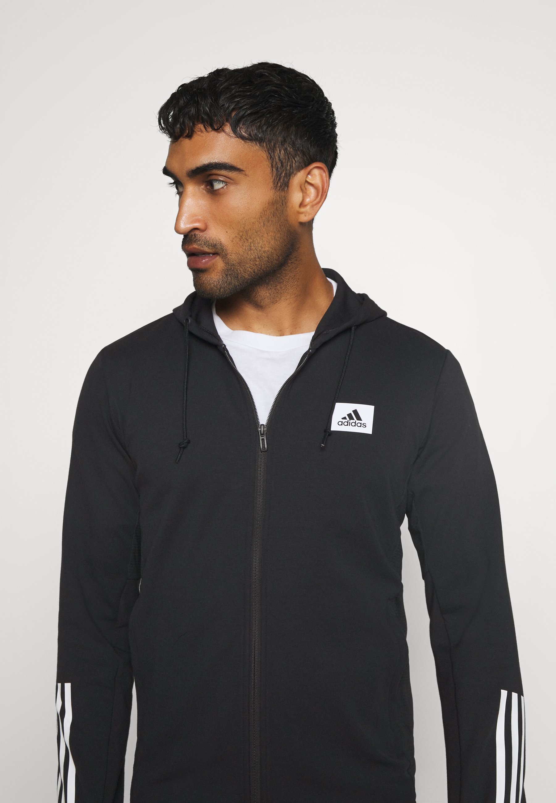 adidas Performance AEROREADY TRAINING SPORTS SLIM HOODED adidas Performance Sweatjacke blackwhiteschwarz